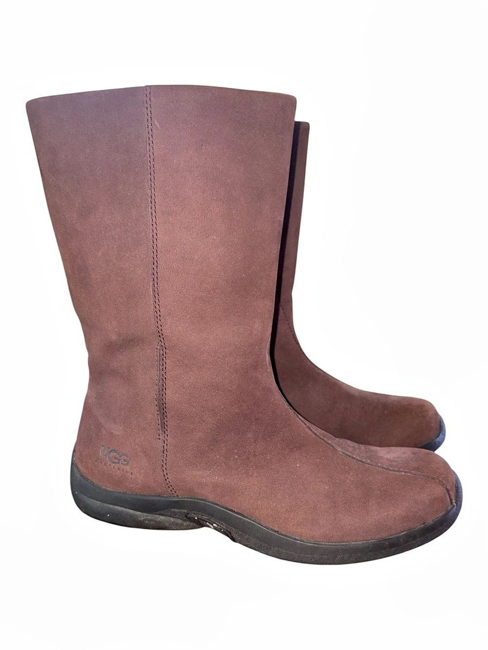 UGG Australia women's suede leather mid calf Brown Boots size 8